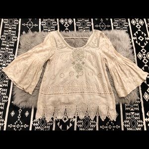Free people flowy cream blouse